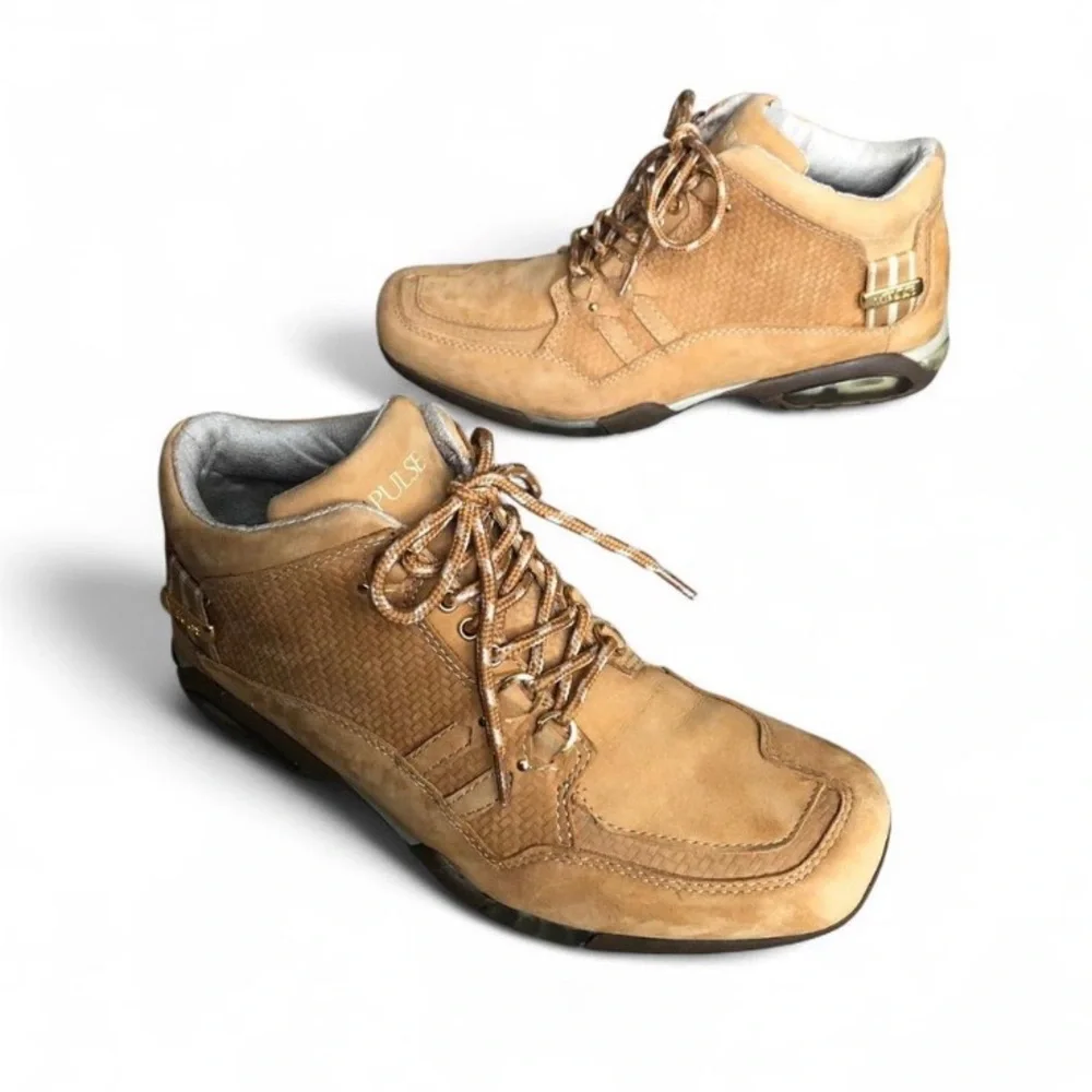 Impulse Men’s Casual Shoes Tan Leather Size 7.5 M Comfortable Lace Up